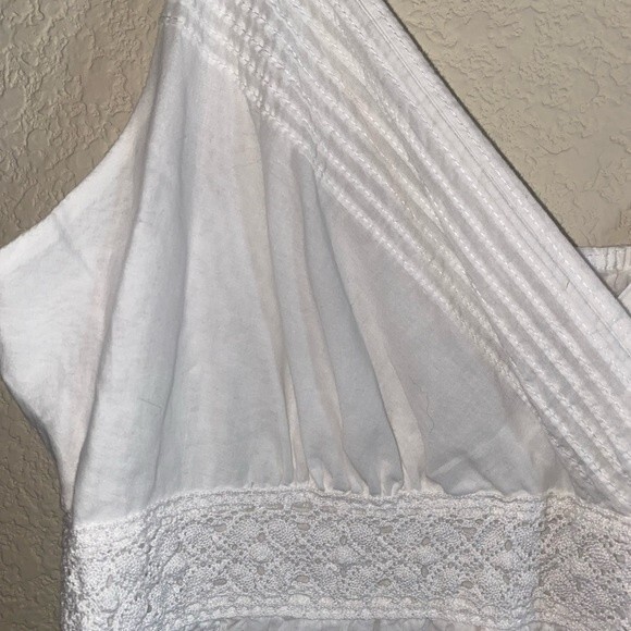 style co white Crochet eyelet tank long beach dress 8p lagen cottage fairy - Picture 15 of 16